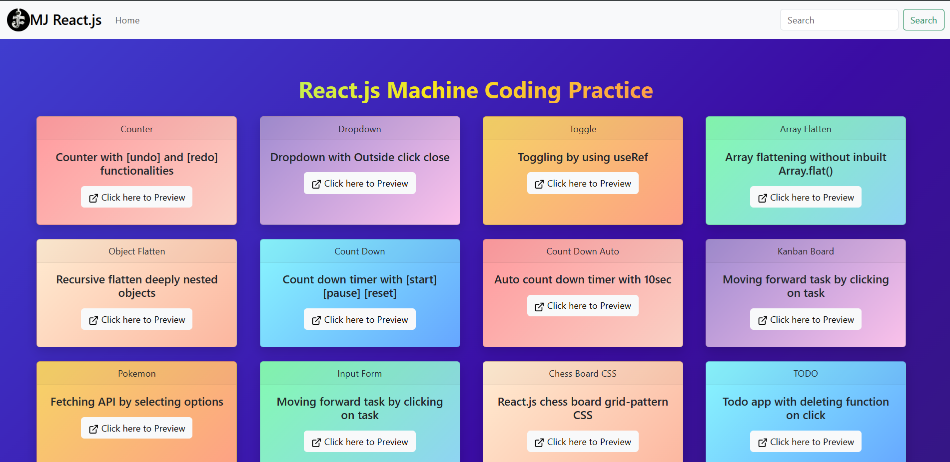 React practice coding